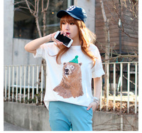 夏季新款甜美学生韩版大码女装短袖t恤宽松显瘦学院风上衣包邮