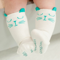 小猫咪 宝宝地板袜 防滑中筒袜 婴儿纯棉袜子