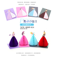 新年立体贺卡 学生手工剪纸卡片 舞动公主日本祝福卡3D明信片批发