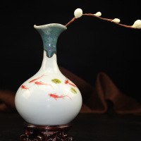 景德镇陶瓷器摆件 手绘窑变装饰花瓶 插花水培花器 装饰柜小花瓶