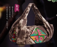 民族绣花帆布饺子包单肩包2014冬季新款女式包包旅行大包