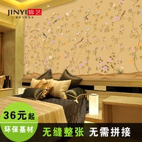 锦艺大型3D花鸟壁纸墙纸定制 客厅电视背景墙 中式简约无纺布壁画