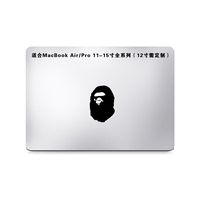第二贴品猿人头潮牌bape贴纸macbook贴纸mac局部贴笔记本创意贴纸