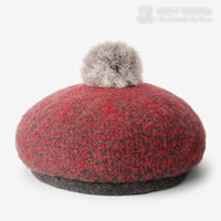 【冬暖】羊毛贝雷帽画家帽子女韩版可折叠毛线针织帽保暖秋冬造型