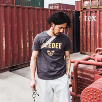 2016新款BeeDee原创夏款短袖男字母印花宽松纯棉日系休闲男t恤潮