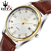 瑞士正品5折天王男表真皮带手表 防水超薄商务男士手表 腕表