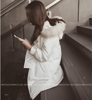 W229小谷粒冬装新款2015韩版宽松显瘦加厚保暖连帽中长款羽绒棉衣