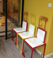 个性人头艺术吧台椅子 创意彩色餐椅 休闲时尚椅子铁艺餐椅咖啡椅