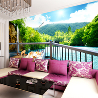 大型3D空间壁画 客厅卧室背景墙纸墙布 电视沙发壁纸 山水风景