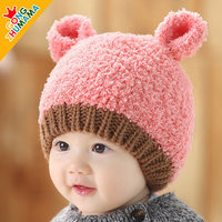新款宝宝护耳帽婴儿帽秋冬季男女童毛线帽子加厚保暖小孩套头帽潮