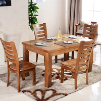 包邮橡木餐桌全实木餐桌椅组合现代简约长方形餐桌饭桌子实木家具