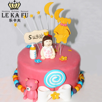 乐卡夫定制翻糖蛋糕生日蛋糕儿童蛋糕成都重庆同城配送个性小熊兔