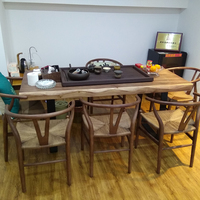 美式铁艺餐桌做旧实木餐桌椅组合长方形饭桌复古咖啡厅休闲桌定做