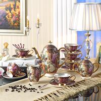 咖啡杯套装欧式茶具15头咖啡具套装骨瓷英式下午茶红茶具套装陶瓷
