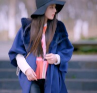 2016秋冬新克拉恋人明星同款斗篷式蝙蝠袖羊绒毛呢大衣外套披肩女