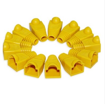 【20颗 黄色】优质环保RJ45护套水晶头护套水晶头保护套胶套护套