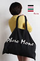 2015热卖文艺字母帆布包环保袋超大容量耐用单肩旅行袋妈咪包女包