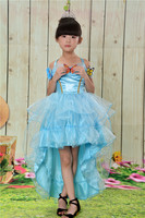 迪士尼灰姑娘公主裙子女童秋装万圣节儿童服装冰雪奇缘长款连衣裙