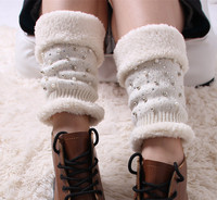 秋冬新款加厚加绒短靴保暖袜套 短款加绒保暖堆堆袜靴套袜套