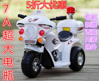 儿童电动摩托车小孩电动三轮车电动车玩具童车电瓶可坐人警车充电