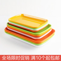 彩色碟子仿瓷肠粉碟密胺塑料长方形小吃碟子菜盘火锅店餐具 包邮