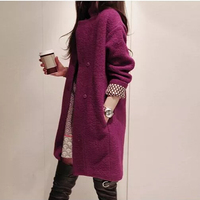 呢子大衣外套女装2015秋装新款韩版西装领中长款羊毛呢秋季毛呢子