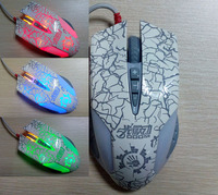 双飞燕激光多彩发光专业网咖游戏鼠标USB白色裂纹血手幽灵鼠标