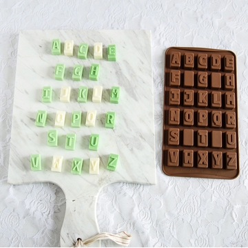 正的 加深硅胶方形26英文字母巧克力太妃糖果模具 成品立体感强