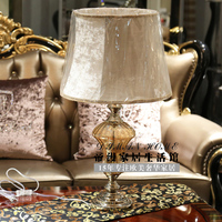 奢华水晶欧式台灯 美式简约创意时尚客厅卧室床头灯后现代新古典