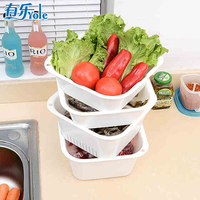 有乐 厨房多功能沥水盘四件套洗菜篮蔬菜篮米盘水果篮收纳篮