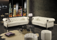 新古典后现代家具 客厅组合真皮沙发珠光皮白色单人位 双三人位