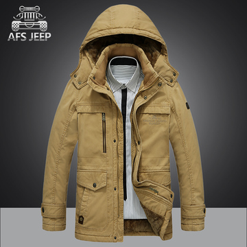 AFS JEEP吉普棉袄男装2015新款秋冬季加绒棉衣男士大码棉服外套