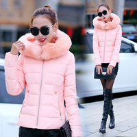 2015新款冬装短款羽绒棉服带毛领韩版修身时尚外套轻薄冬季棉衣女