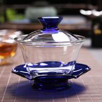 传艺窑耐热玻璃盖碗三才盖碗加厚茶碗盖杯敬茶碗茶备大号泡茶器