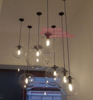 现代简约个性创意餐厅玻璃圆球吊灯透明艺术装饰时尚