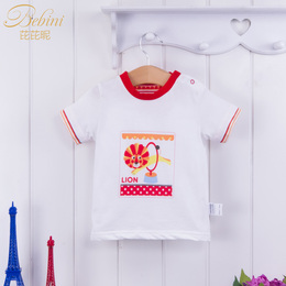 bebini芘芘昵夏季宝宝短袖t恤纯棉婴儿短袖上衣1-2岁男童潮短袖T
