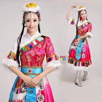 新款藏族舞蹈演出服装藏袍西藏舞服表演服饰女蒙古族藏族舞蹈服装