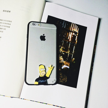 iphone6plus手机套5.5辛普森家族DIY 贴片全包边 手机壳苹果6s