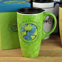 美国LANG正品杯子水杯茶杯带盖陶瓷马克杯车载杯有礼盒
