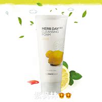 韩国the face shop柠檬泡沫洁面奶洁面乳女男洗面白皙控油清洁