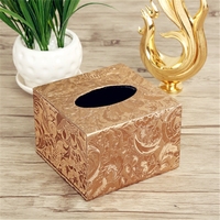 欧式皮革纸巾盒抽纸盒餐厅酒店餐巾盒木质小方盒可印LOGO定制