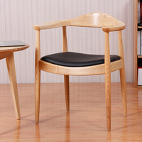 现代简约时尚 书房椅子 总统椅 肯尼迪椅 实木真皮餐椅