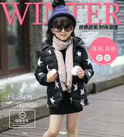 2015新款童装女童棉衣外套 韩版冬装连帽中长加厚棉 服女羽绒儿童