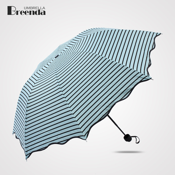 黑胶防紫外线太阳伞女士三折日系折叠小清新晴雨伞防晒遮阳太阳伞