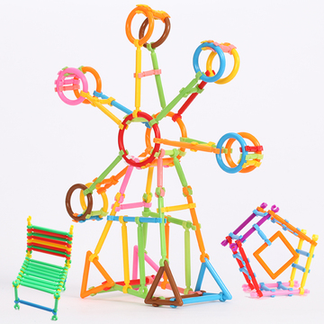 聪明棒积木 儿童塑料拼插拼装益智玩具 幼儿园拼搭拼接启蒙玩具