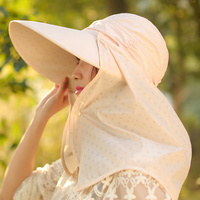 THANTRUE女士春夏季防紫外线户外太阳帽可爱波点大檐遮阳帽子D014