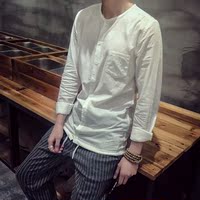 日系棉麻衬衫-6 男长袖 85%棉5%亚麻15%聚脂纤维 白C29P45