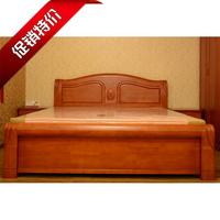 现代中式1.8米1.5米双人床白色棕红色纯实木床进口橡胶木厂家直销