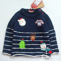 【现货实拍】N家秋冬新款男童儿童套头毛线衣针织衫圣诞款 稍厚