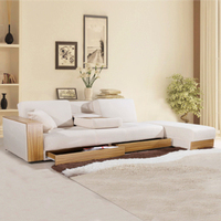 舒韵 日式小户型沙发 多功能客厅组合布艺带抽屉沙发床 可 折叠